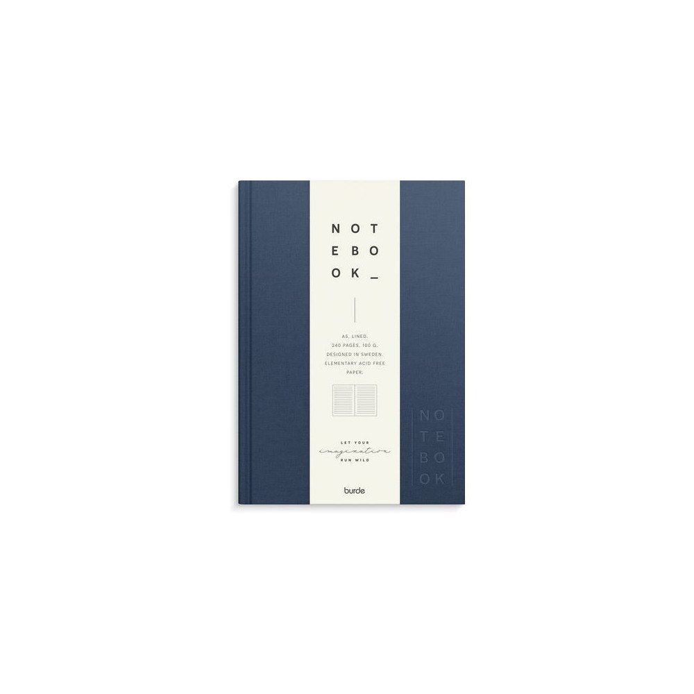 Burde Ant.bok BURDE A5 textil linj mörkblå