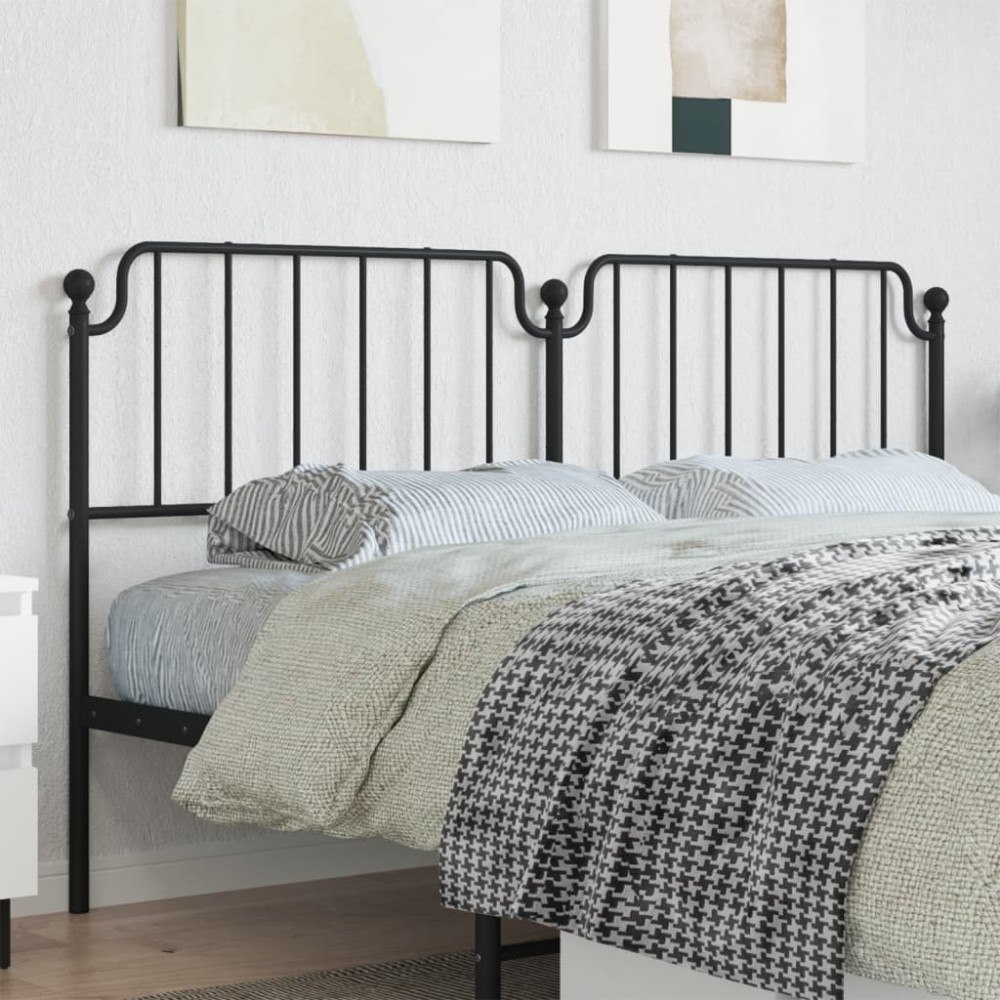 vidaXL Ersättningsgavel metall svart 180 cm