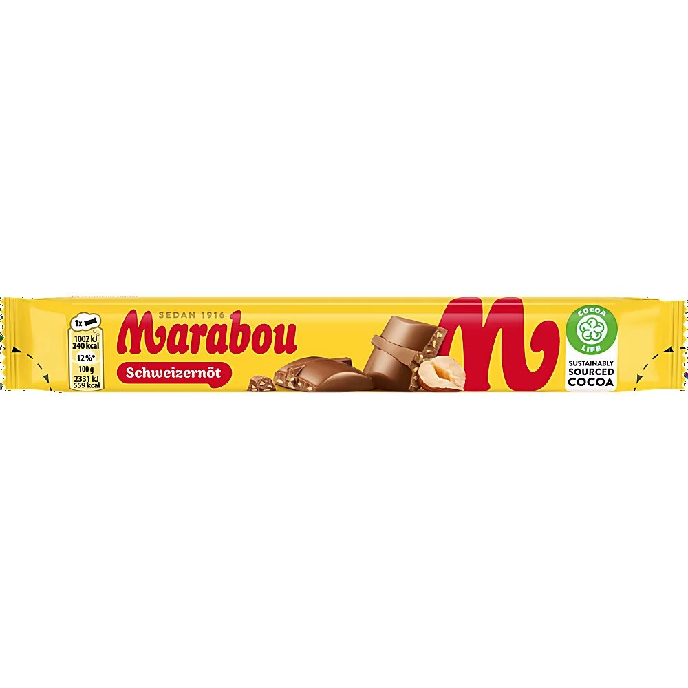 Marabou Mjölkchoklad Bar Schweizernöt 43g