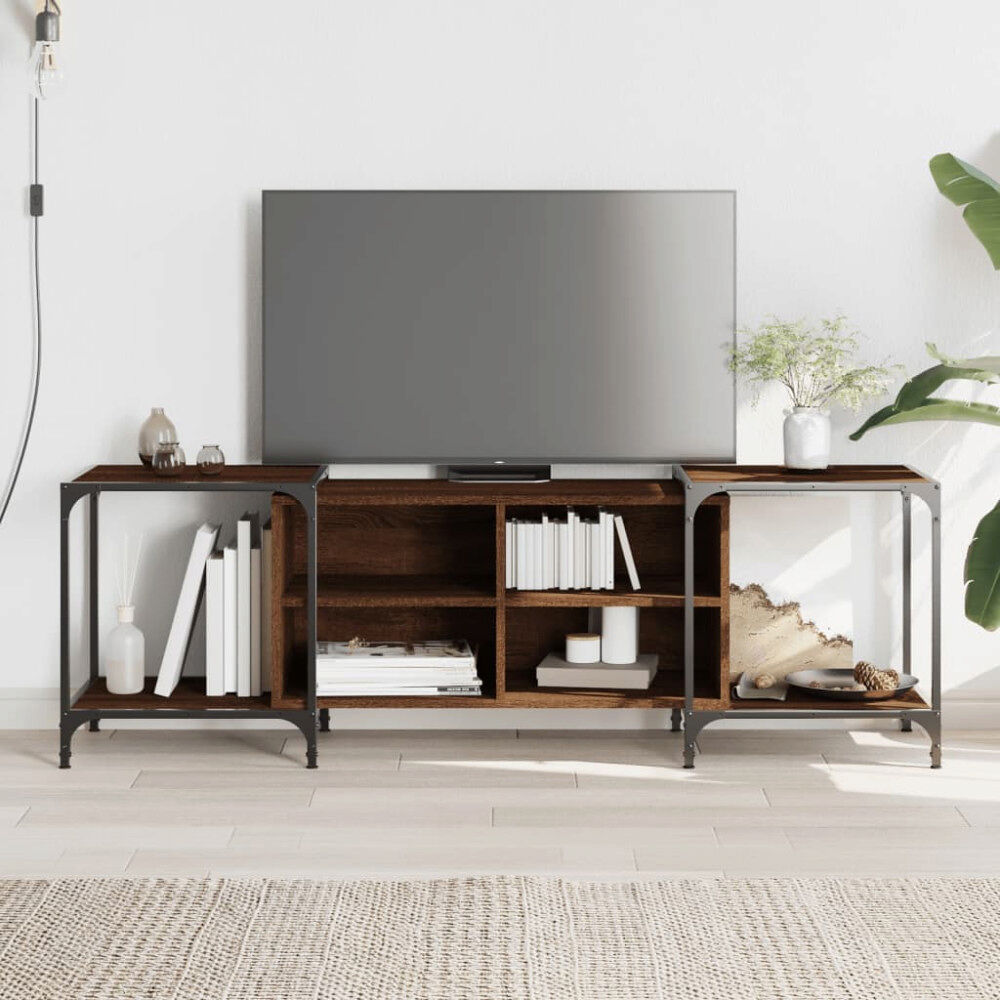 vidaXL Tv-bänk brun ek 153x37x50 cm konstruerat trä