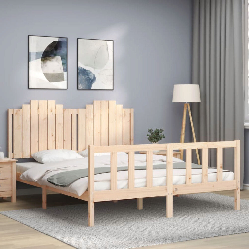 vidaXL Sängram utan madrass 160x200 cm massiv furu