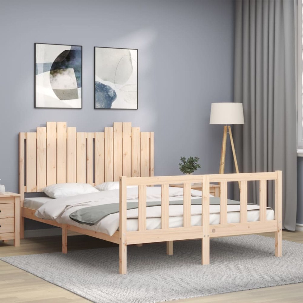 vidaXL Sängram utan madrass 140x200 cm massiv furu