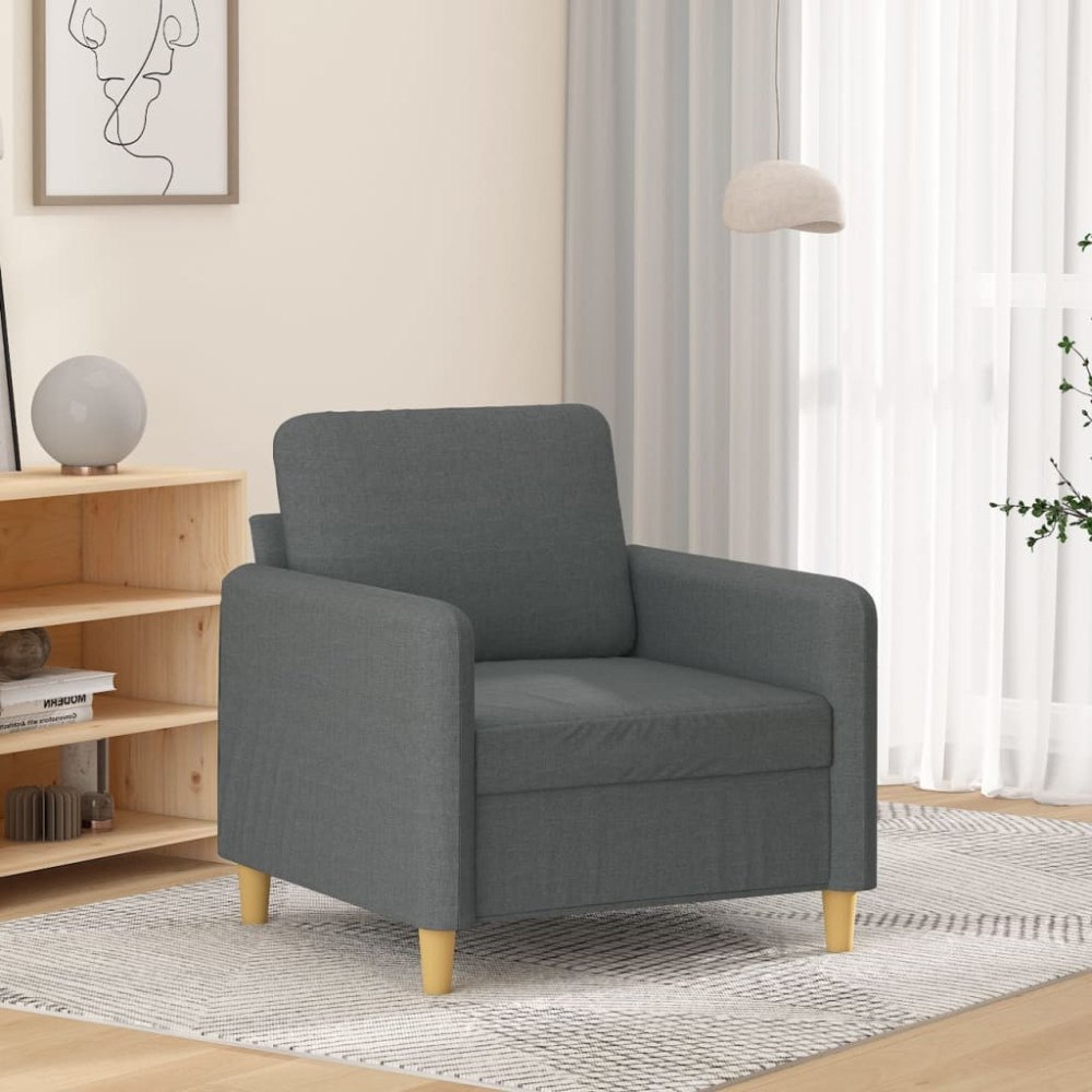 vidaXL Fåtölj mörkgrå 60 cm tyg
