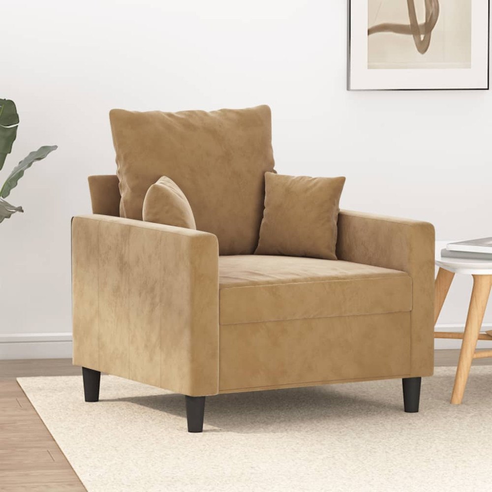 vidaXL Fåtölj Brun 60 cm sammet