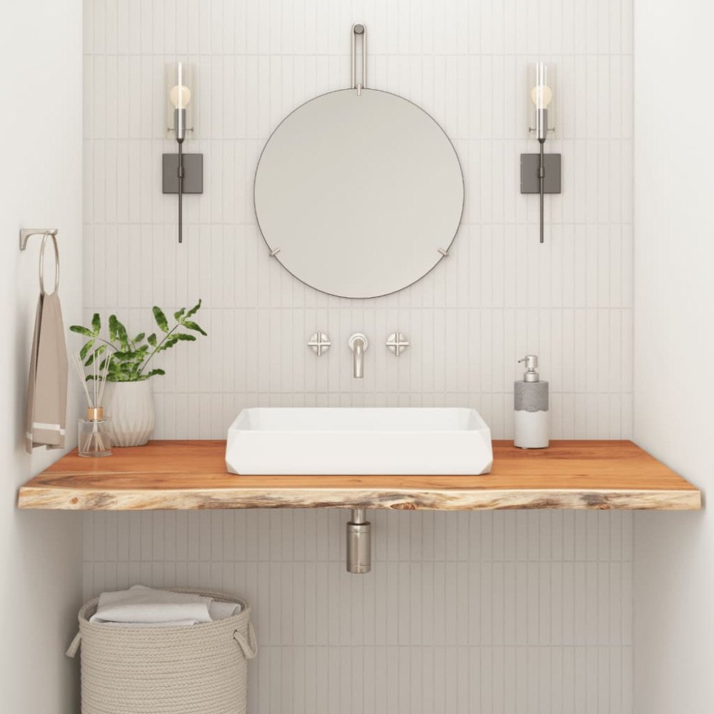 vidaXL Bänkskiva för badrum 90x60x3,8 cm rektangulär massiv akacia