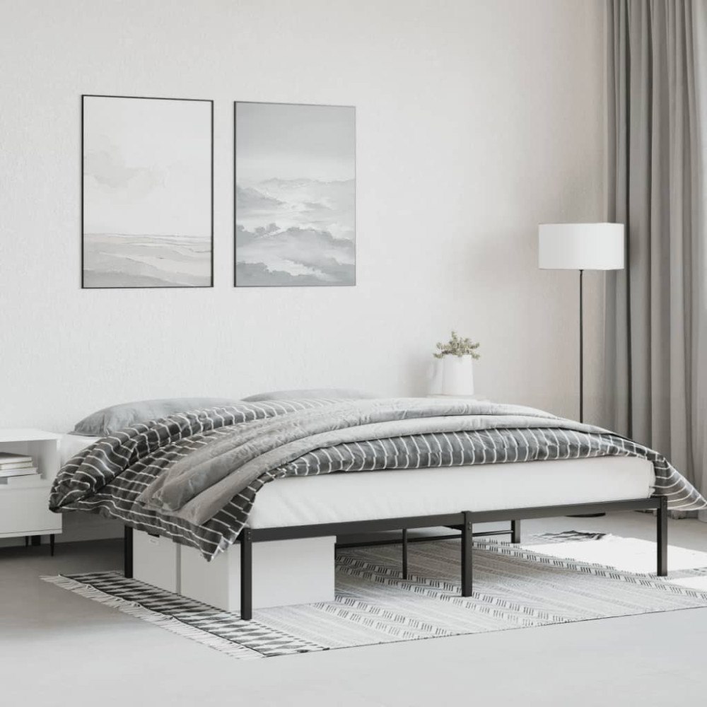vidaXL Sängram metall svart 180x200 cm