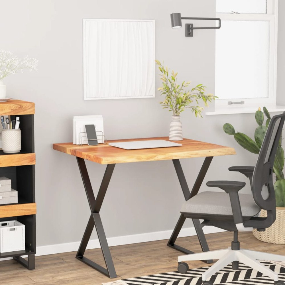 vidaXL Bordsskiva 80x80x3,8 cm fyrkantig massiv akacia rustik kant