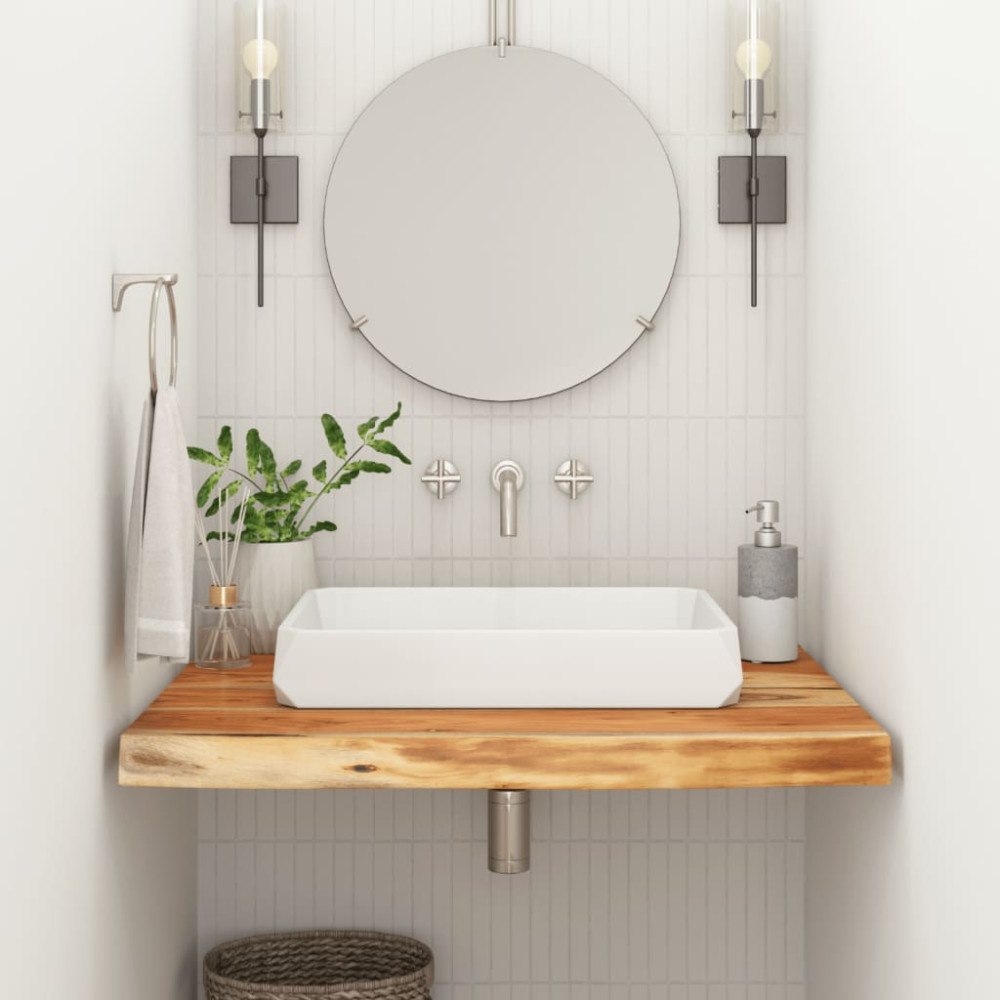 vidaXL Bänkskiva för badrum 70x60x3,8 cm rektangulär massiv akacia