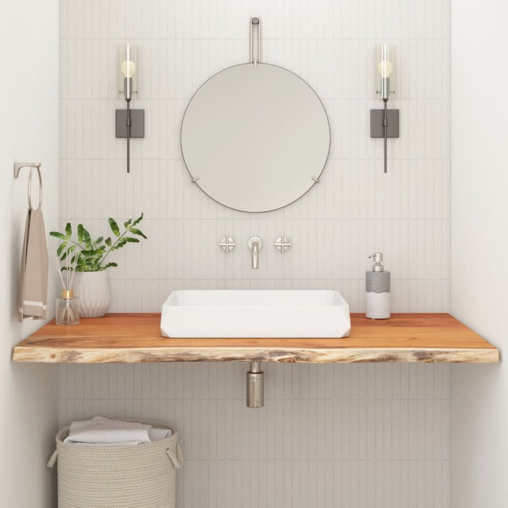 vidaXL Bänkskiva för badrum 120x60x3,8 cm rektangulär massiv akacia