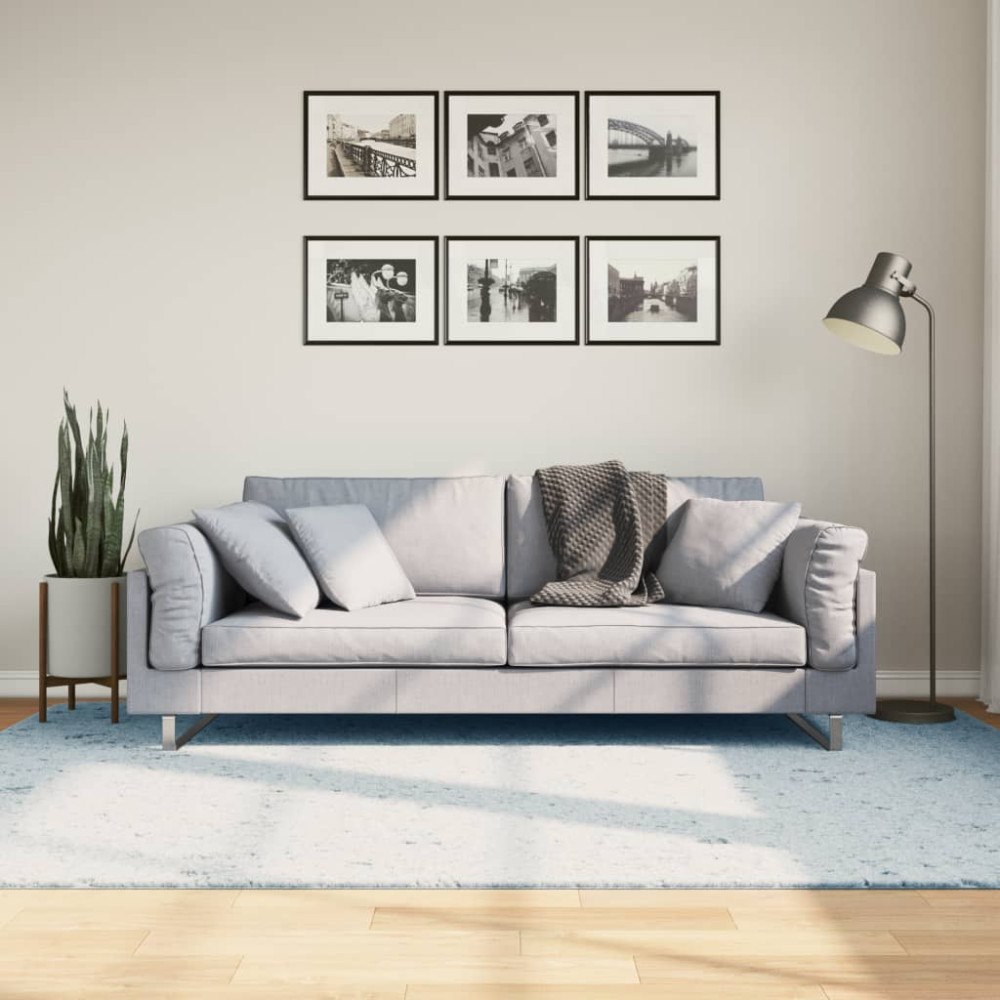vidaXL Mjuk matta HUARTE med kort lugg tvättbar blå 160x230 cm