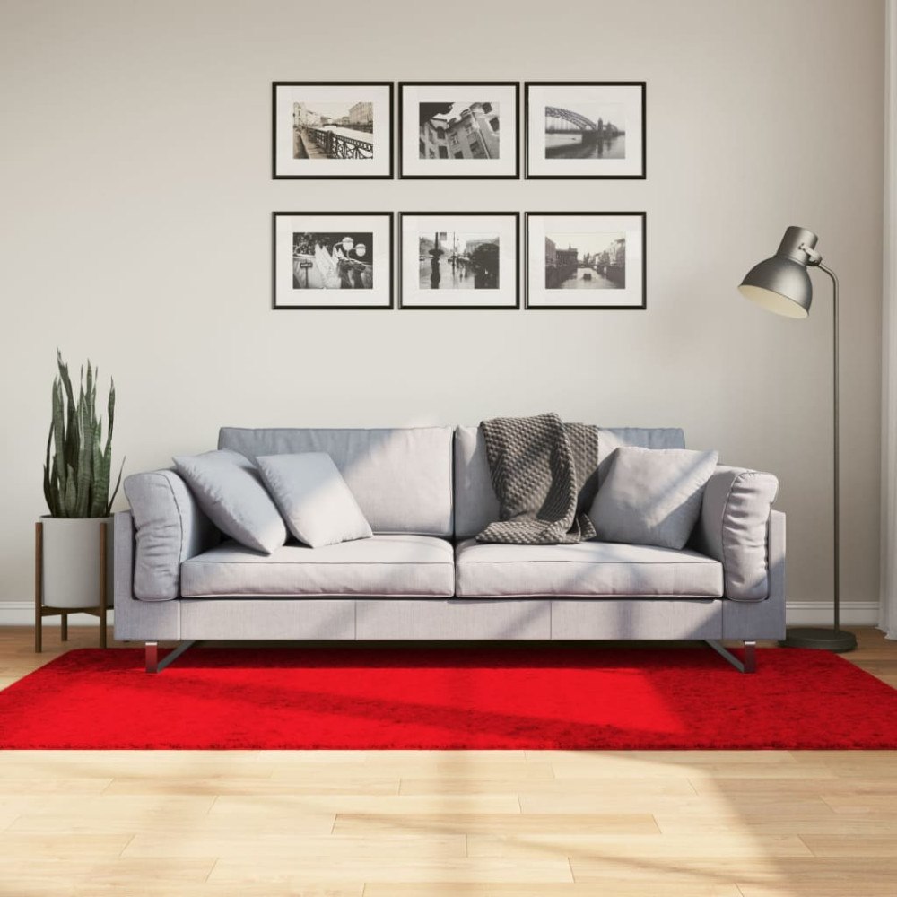 vidaXL Mjuk matta HUARTE med kort lugg tvättbar röd 100x200 cm