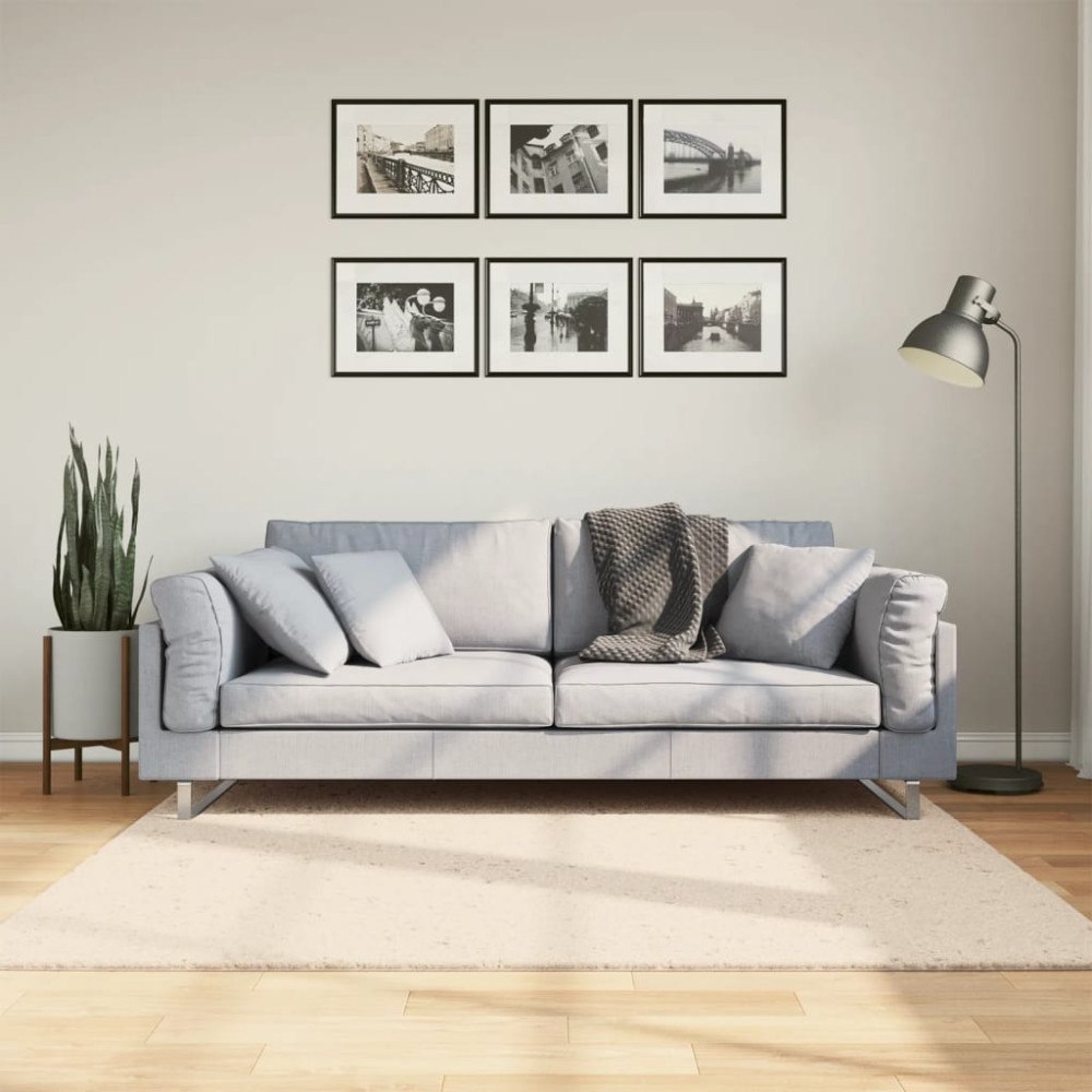 vidaXL Mjuk matta HUARTE med kort lugg tvättbar beige 160x160 cm
