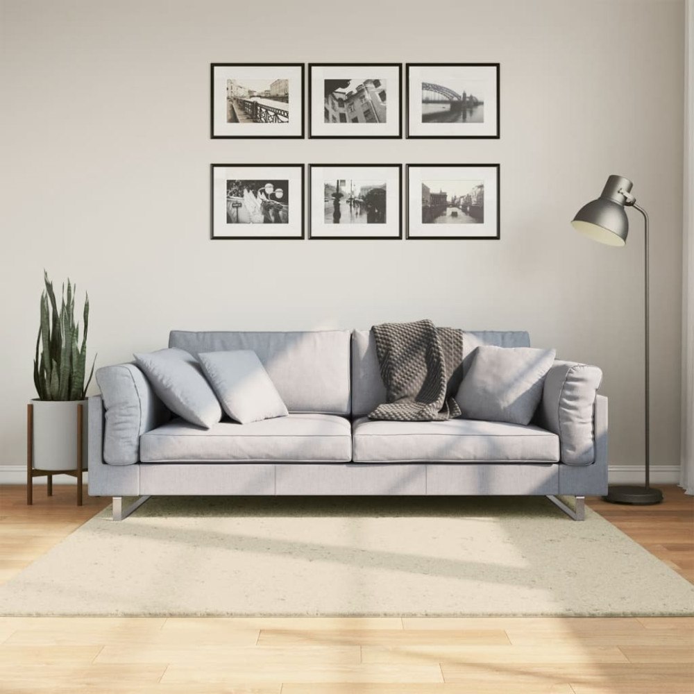 vidaXL Mjuk matta HUARTE med kort lugg tvättbar gräddvit 160x160 cm