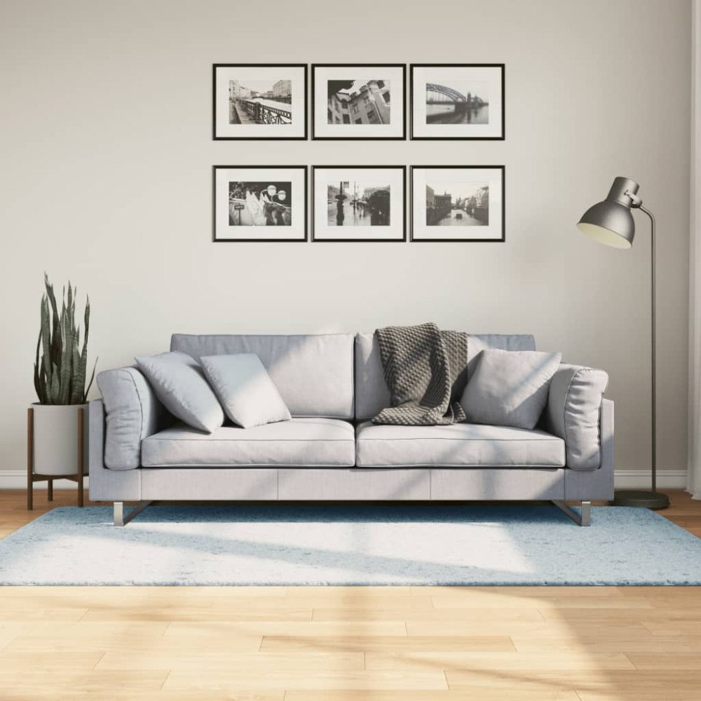 vidaXL Mjuk matta HUARTE med kort lugg tvättbar blå 100x200 cm