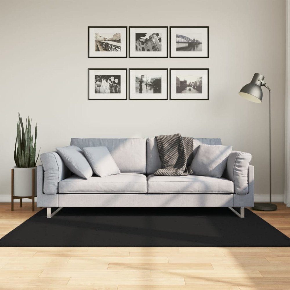 vidaXL Mjuk matta HUARTE med kort lugg tvättbar svart 120x170 cm