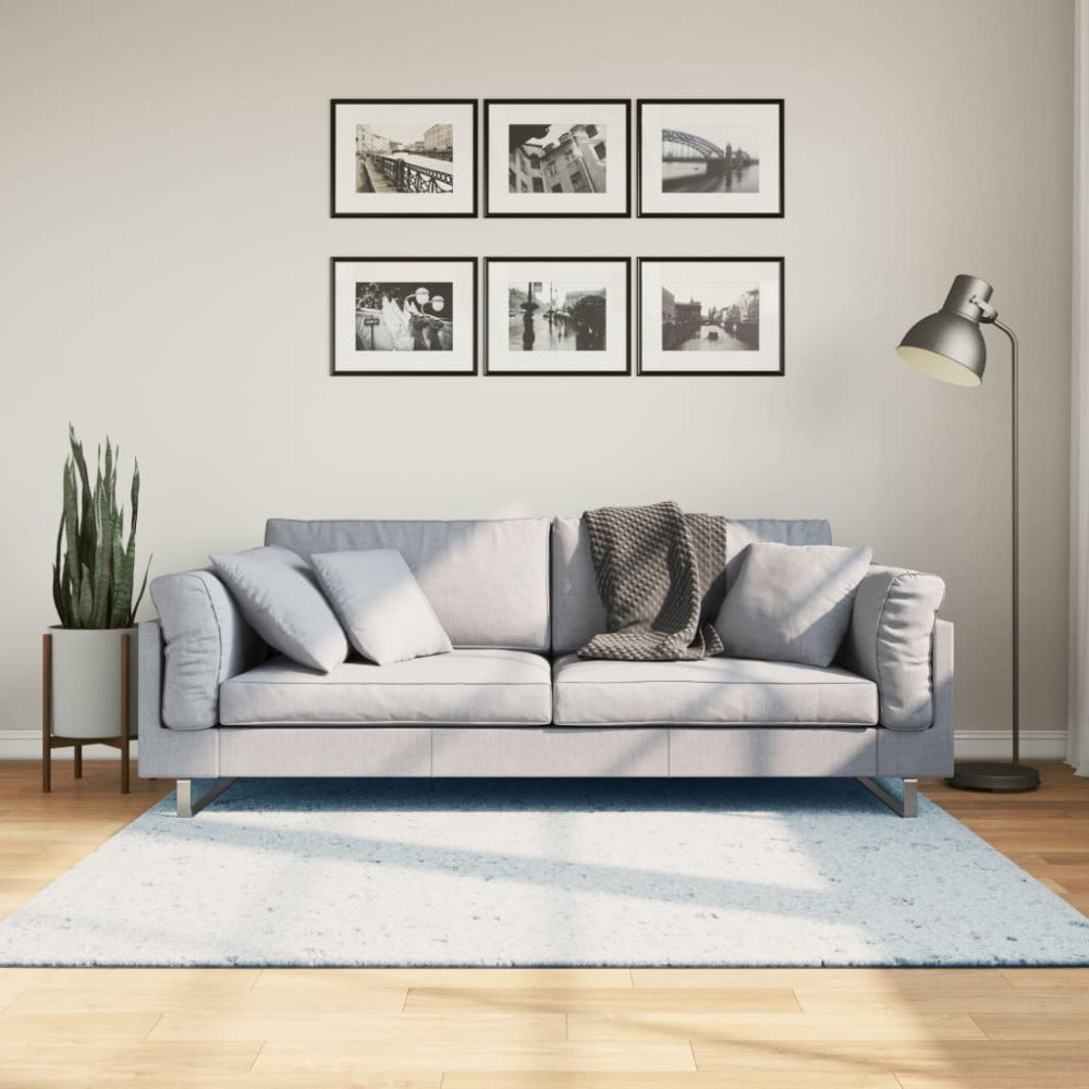 vidaXL Mjuk matta HUARTE med kort lugg tvättbar blå 160x160 cm