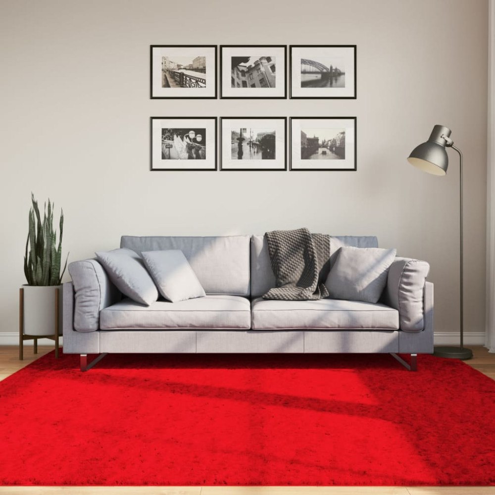 vidaXL Mjuk matta HUARTE med kort lugg tvättbar röd 200x200 cm
