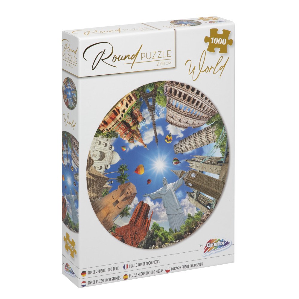 Legind A/S Pussel 1000 bitar : Världen, runt, diameter 68 cm