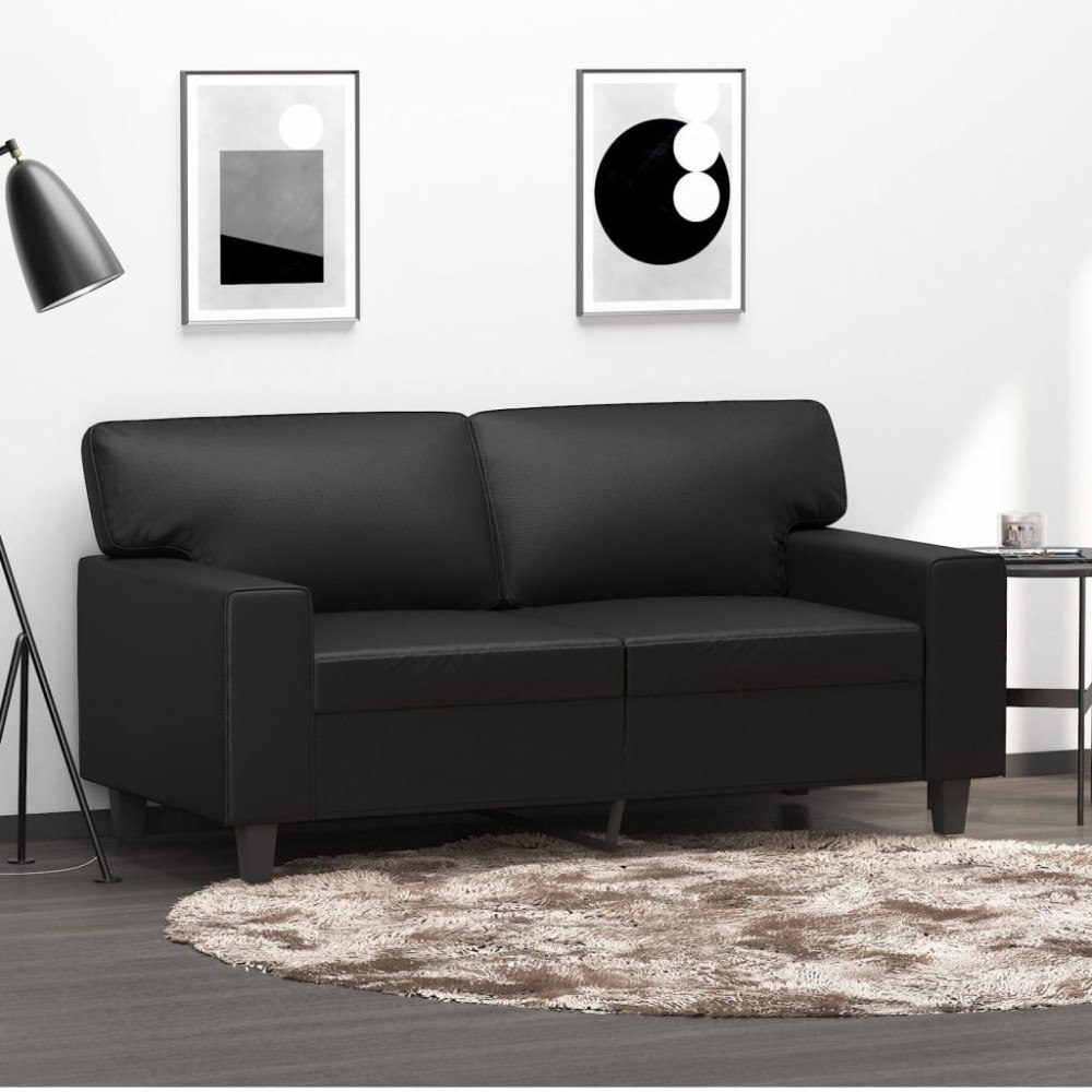 vidaXL 2-sitssoffa svart 120 cm konstläder