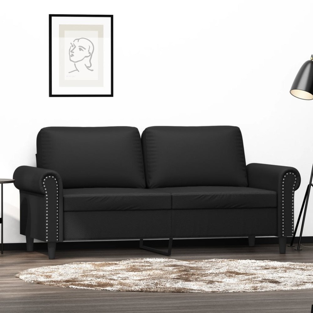 vidaXL 2-sitssoffa svart 140 cm konstläder