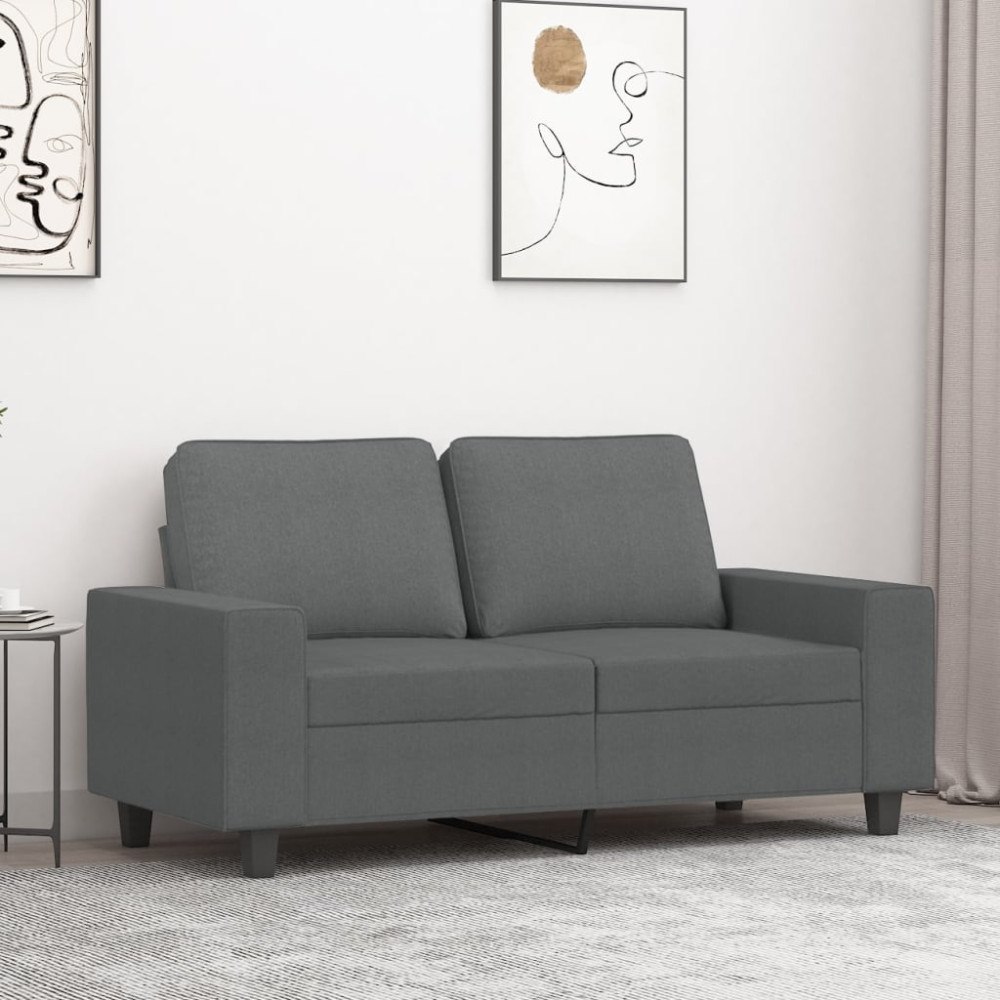 vidaXL Soffa 2-sits mörkgrå 120 cm tyg