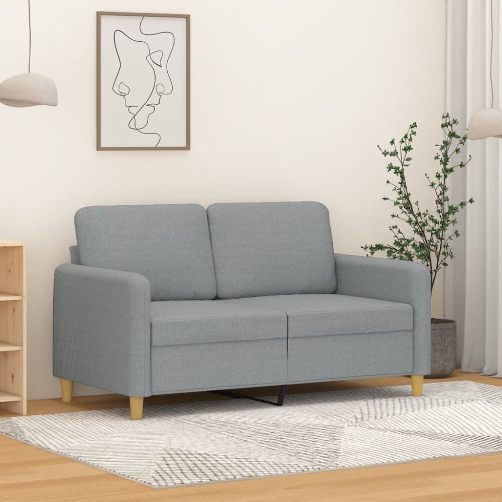 vidaXL 2-sitssoffa ljusgrå 120 cm tyg