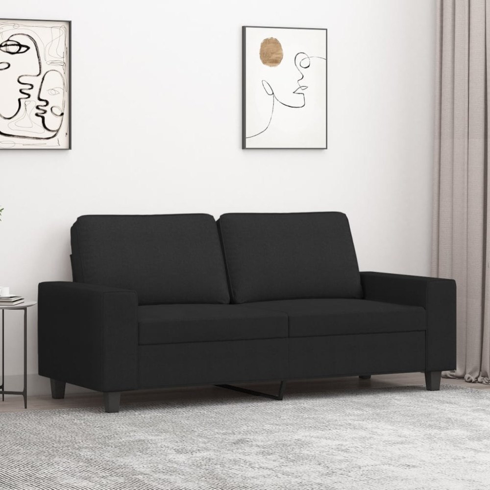 vidaXL 2-sitssoffa svart 140 cm tyg