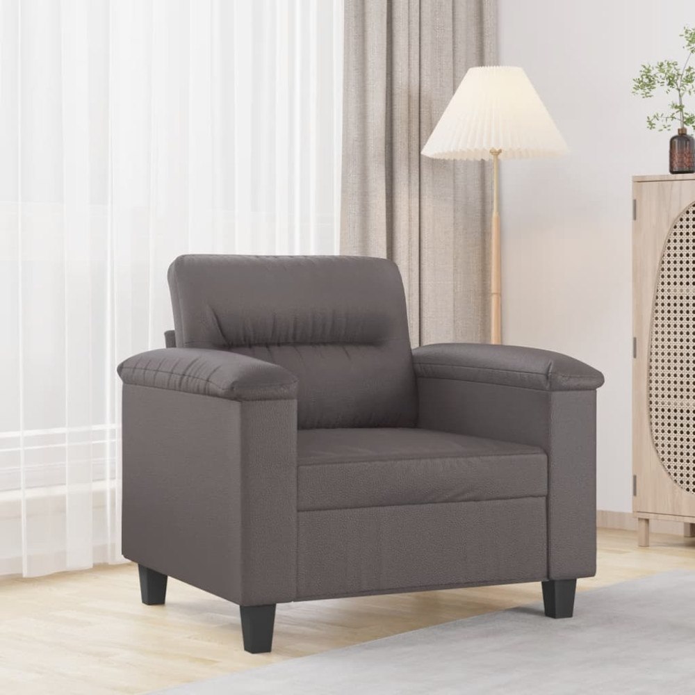 vidaXL Fåtölj Grå 60 cm konstläder