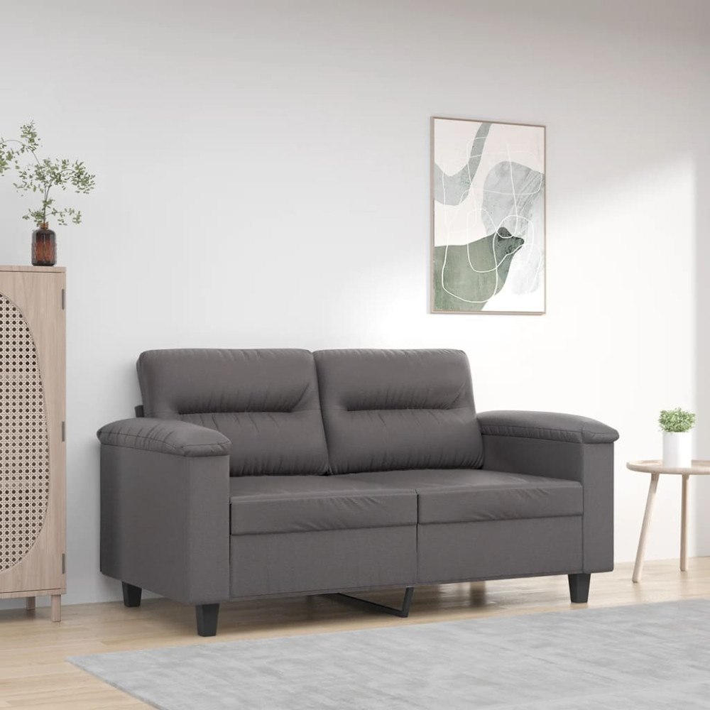 vidaXL 2-sitssoffa Grå 120 cm konstläder