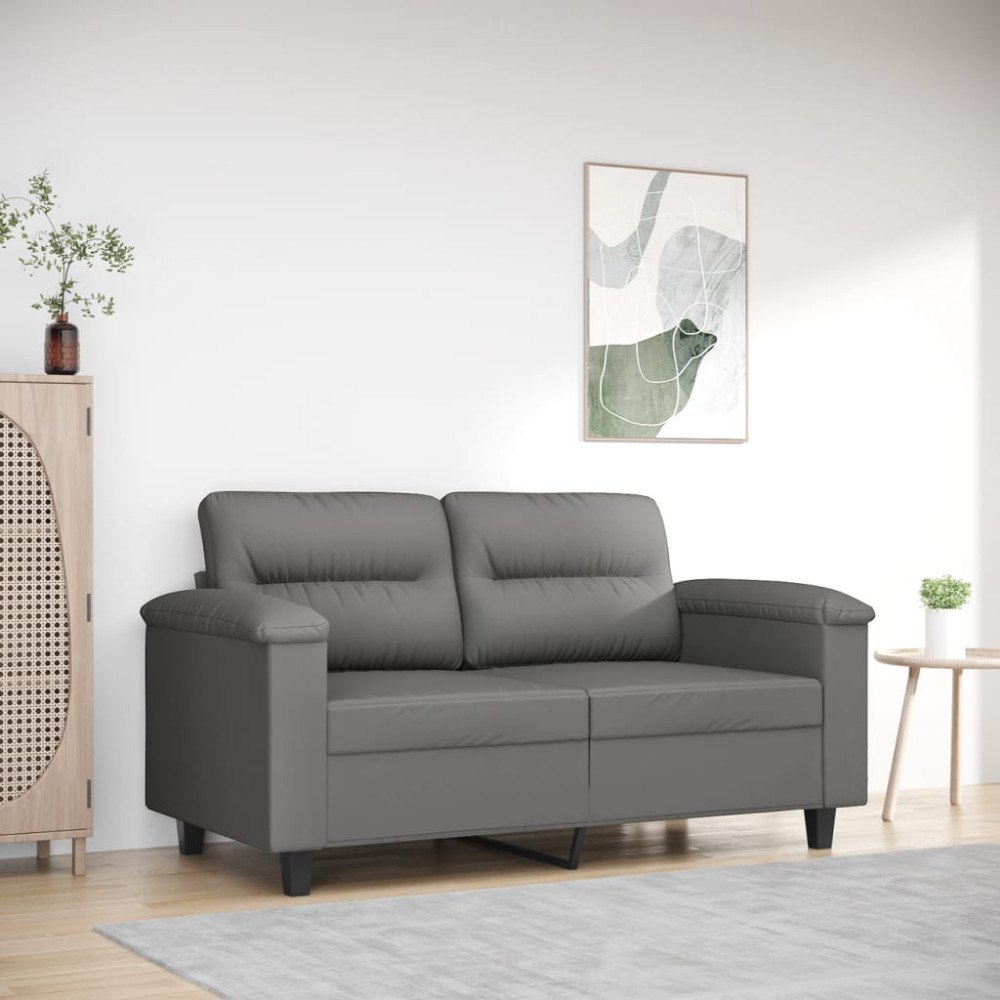 vidaXL 2-sitssoffa mörkgrå 120 cm mikrofibertyg