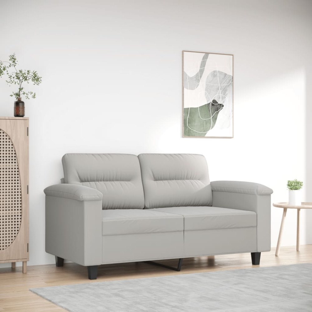 vidaXL 2-sitssoffa ljusgrå 120 cm mikrofibertyg