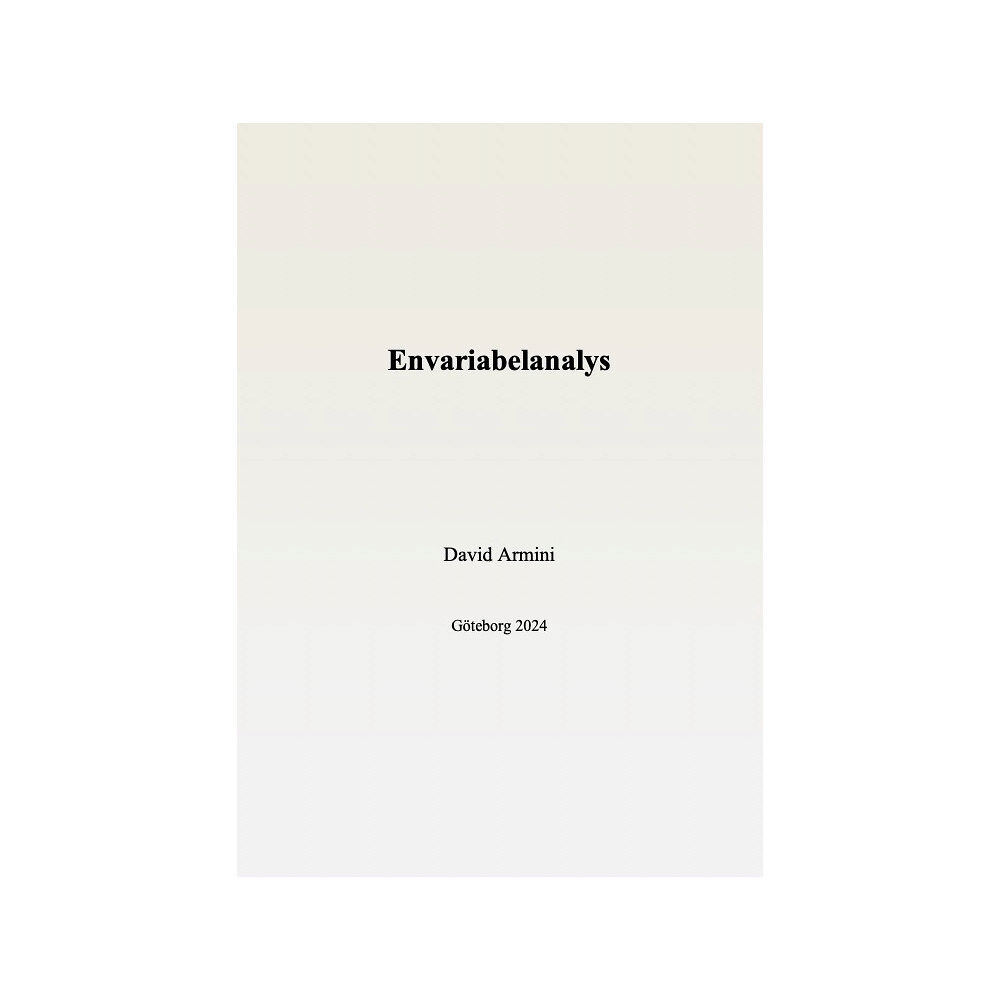 David Armini Envariabelanalys (häftad)