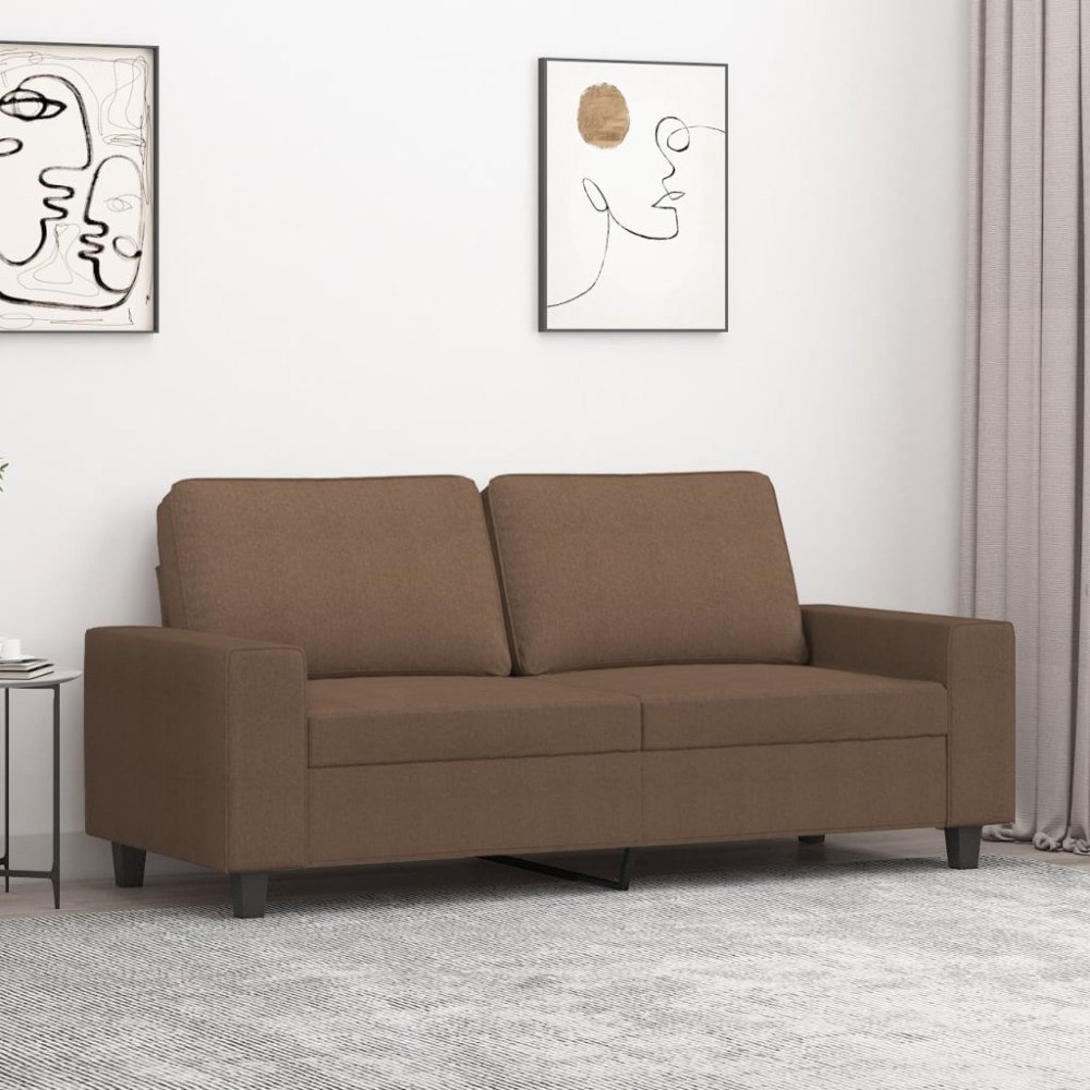vidaXL 2-sitssoffa brun 140 cm tyg