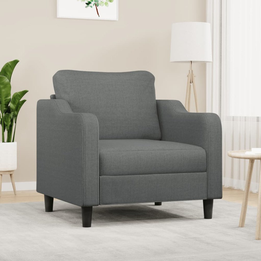 vidaXL Fåtölj mörkgrå 60 cm tyg