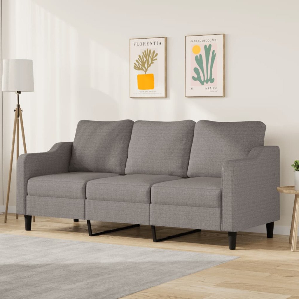 vidaXL 3-sitssoffa taupe 180 cm tyg