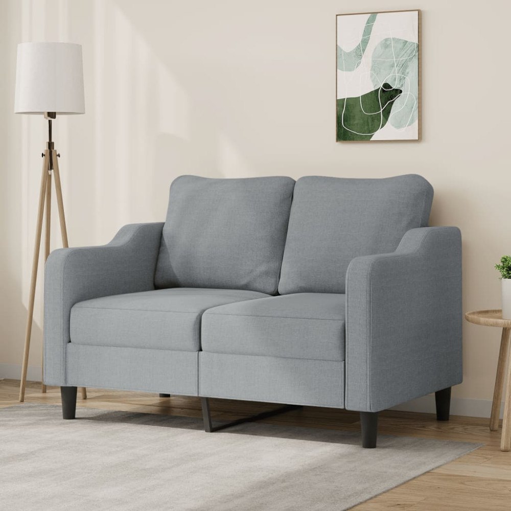 vidaXL 2-sitssoffa ljusgrå 120 cm tyg