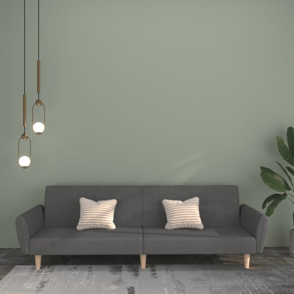 vidaXL Bäddsoffa 2-sits ljusgrå tyg