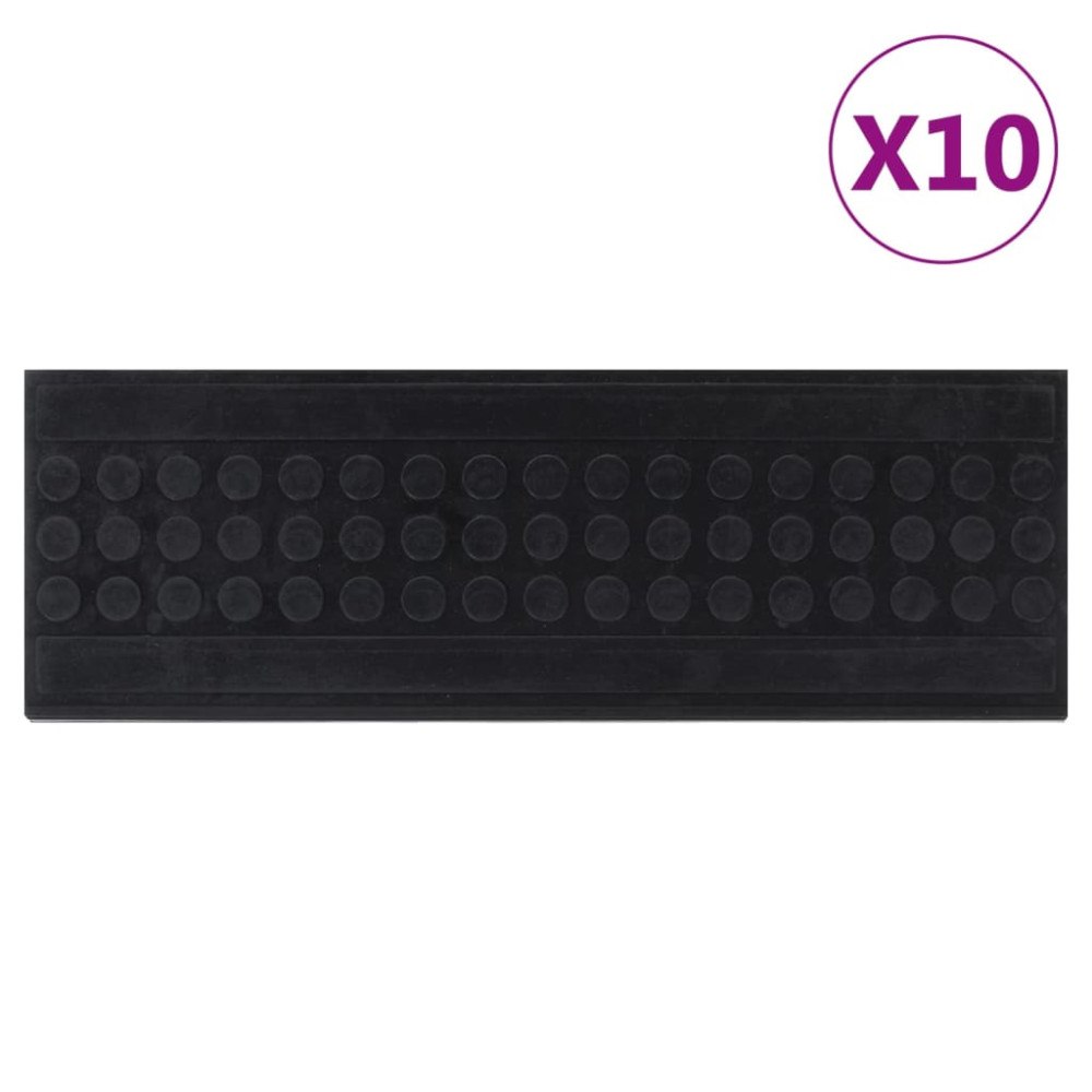 vidaXL Trappstegsmattor 10 st 25x75 cm gummi
