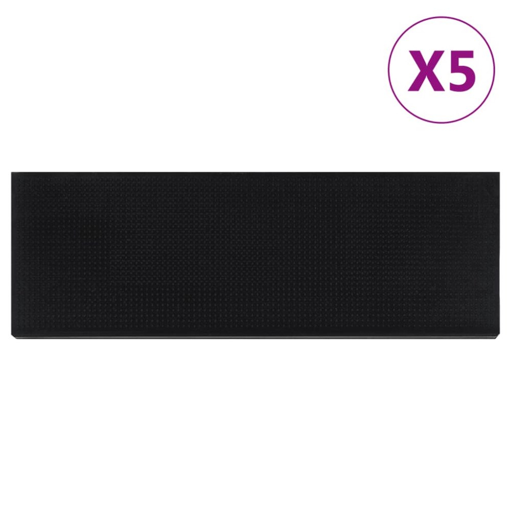 vidaXL Trappstegsmattor 5 st 25x75 cm gummi