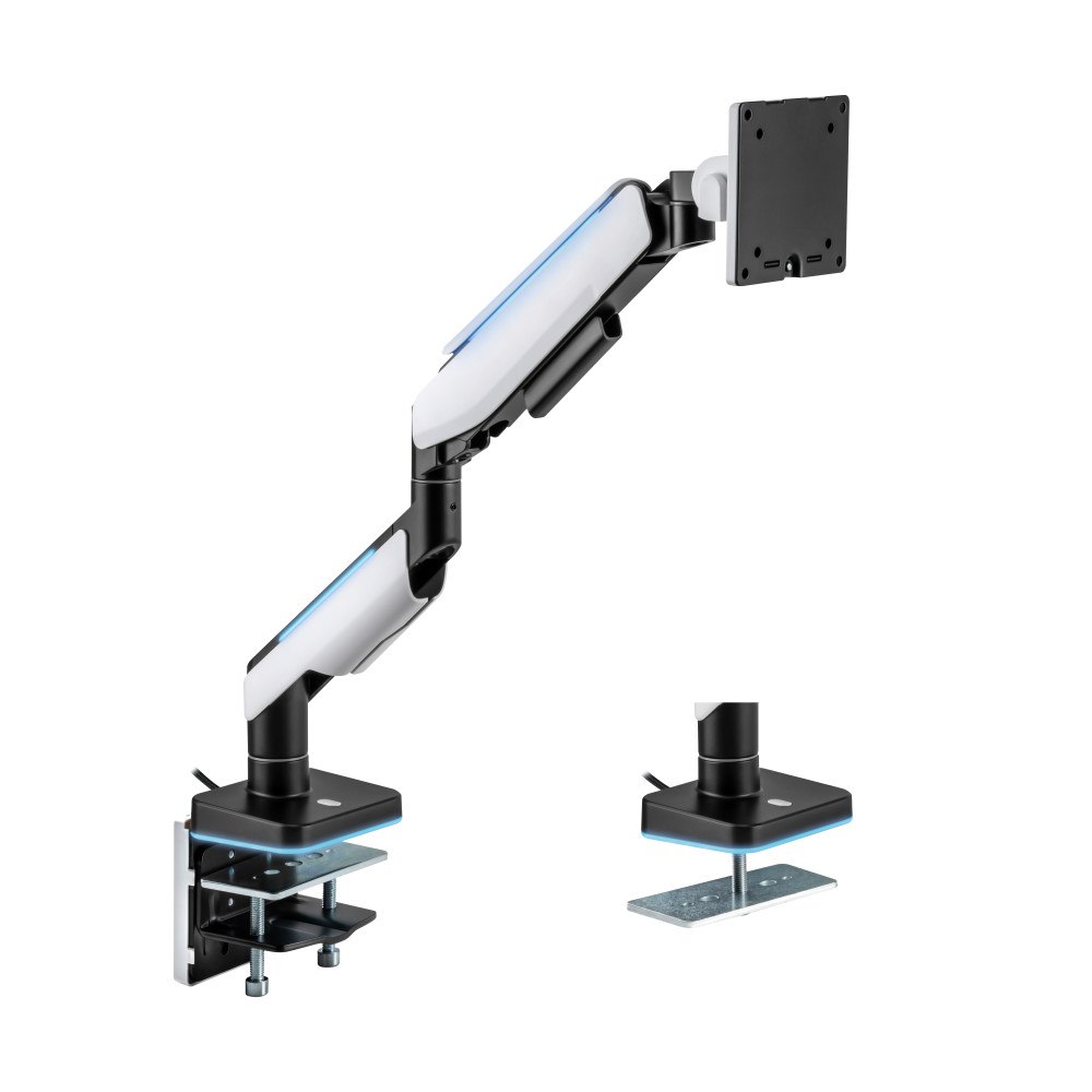 LogiLink Gaming-monitorarm 17-32 med belysning Svart/Vit