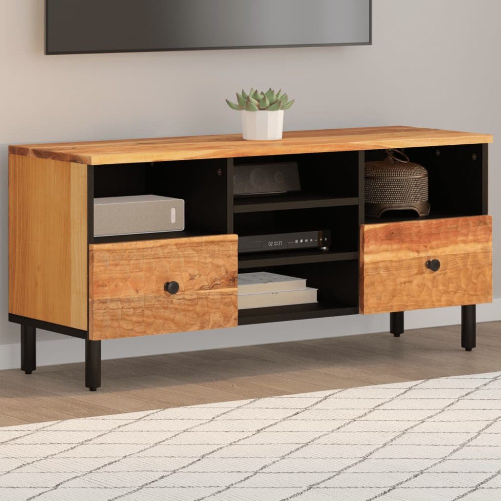 vidaXL Tv-bänk 100x33x46 cm massivt akaciaträ