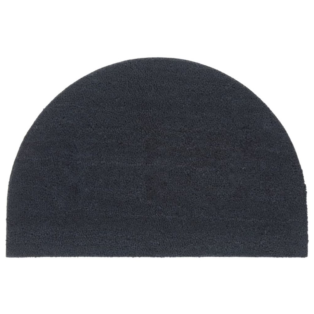 vidaXL Dörrmatta mörkgrå halvrund 60x90 cm tuftad kokos