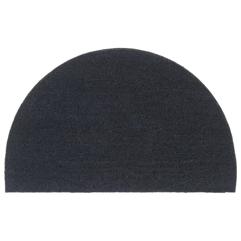 vidaXL Dörrmatta mörkgrå halvrund 50x80 cm tuftad kokos