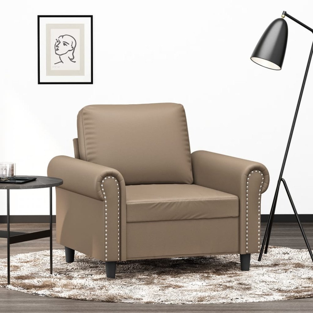 vidaXL Fåtölj Cappuccino 60 cm konstläder