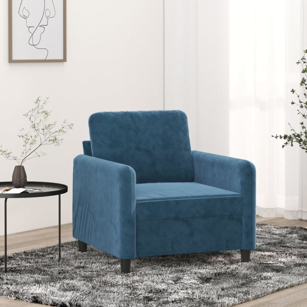 vidaXL Fåtölj Blå 60 cm sammet
