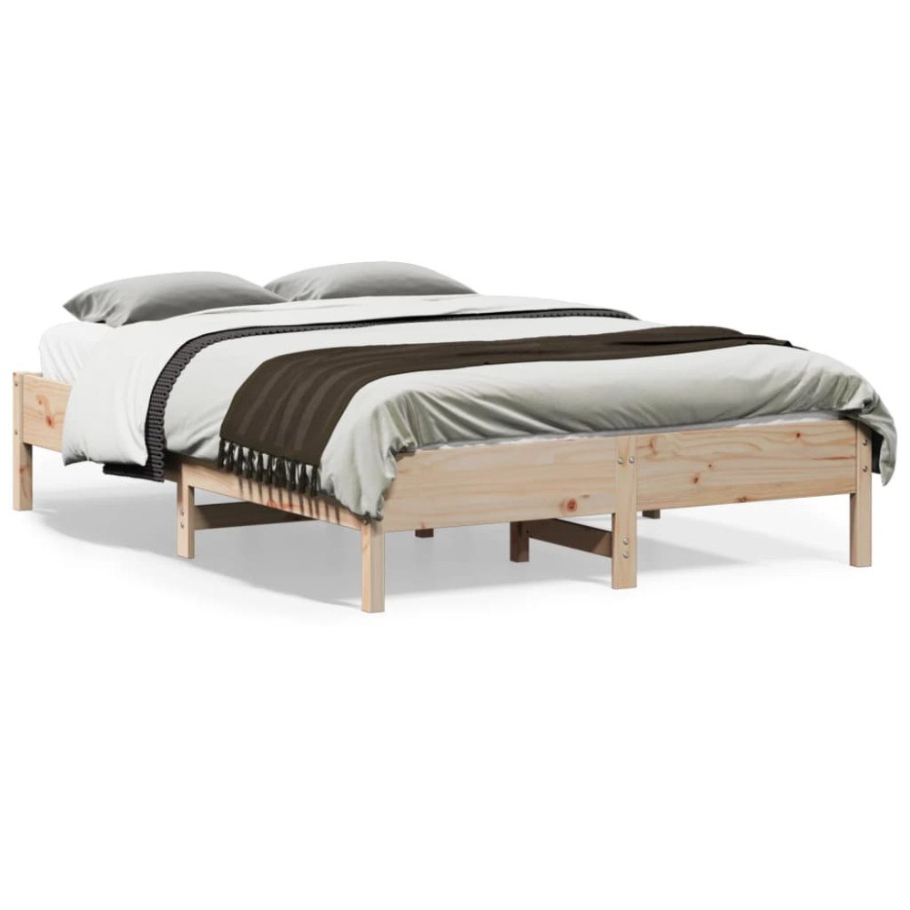 vidaXL Sängram utan madrass 140x190 cm massiv furu