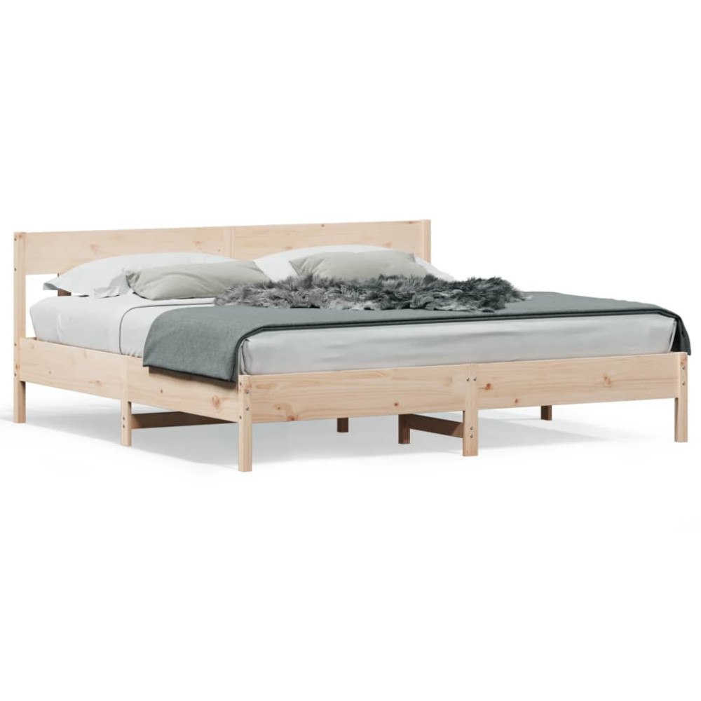 vidaXL Sängram utan madrass 200x200 cm massiv furu