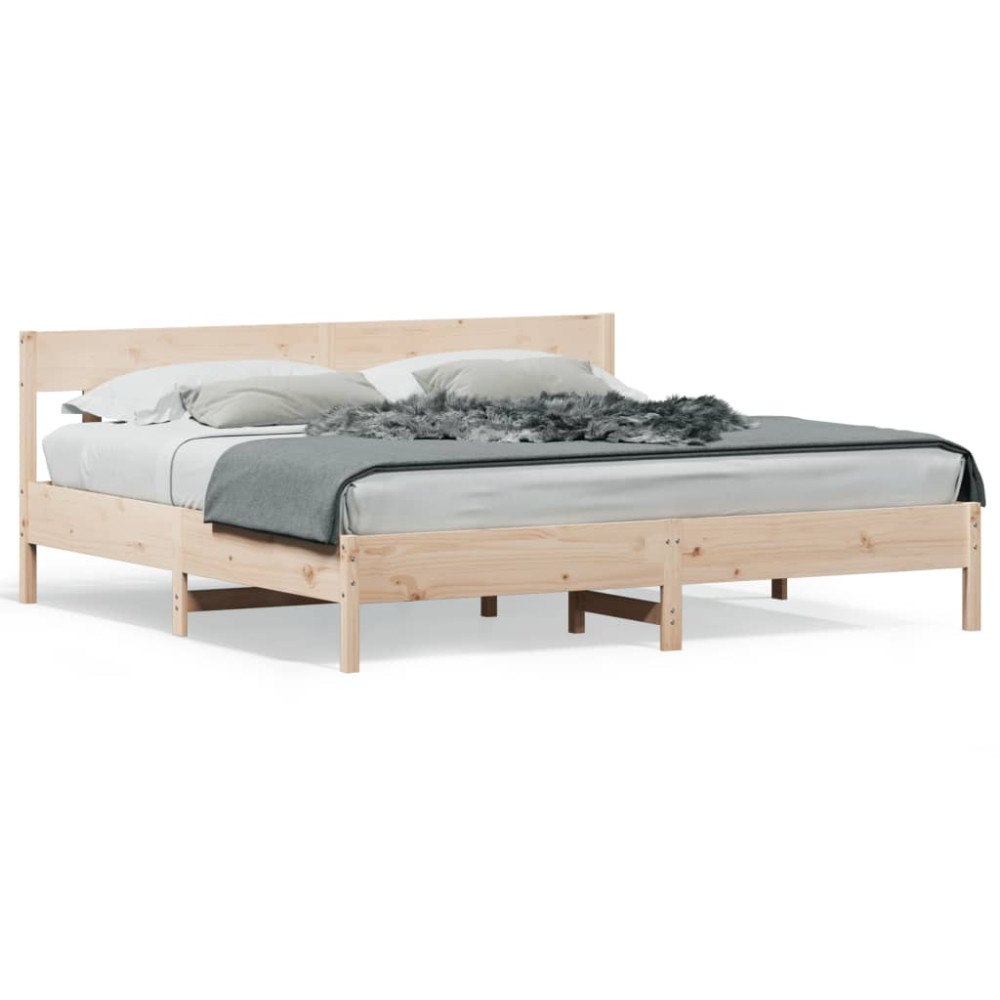 vidaXL Sängram utan madrass 180x200 cm massiv furu