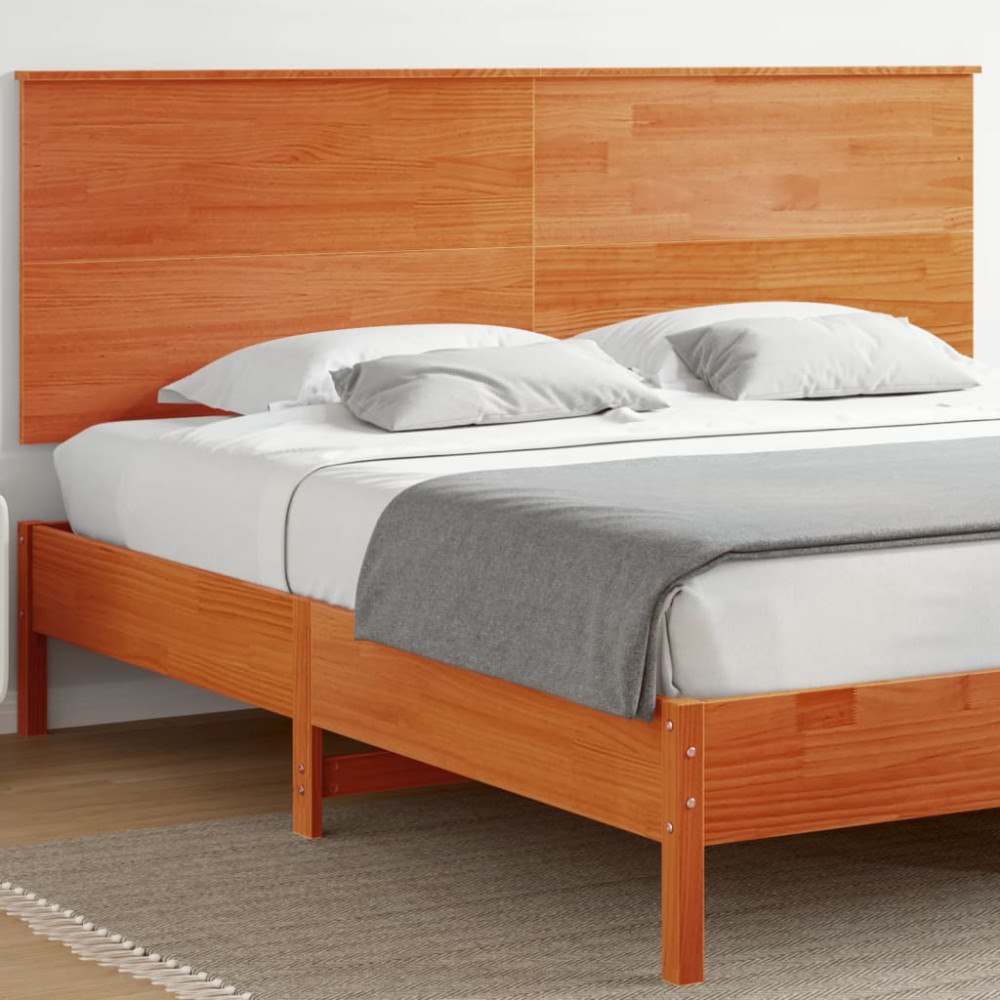 vidaXL Huvudgavel vaxbrun 180 cm massiv furu