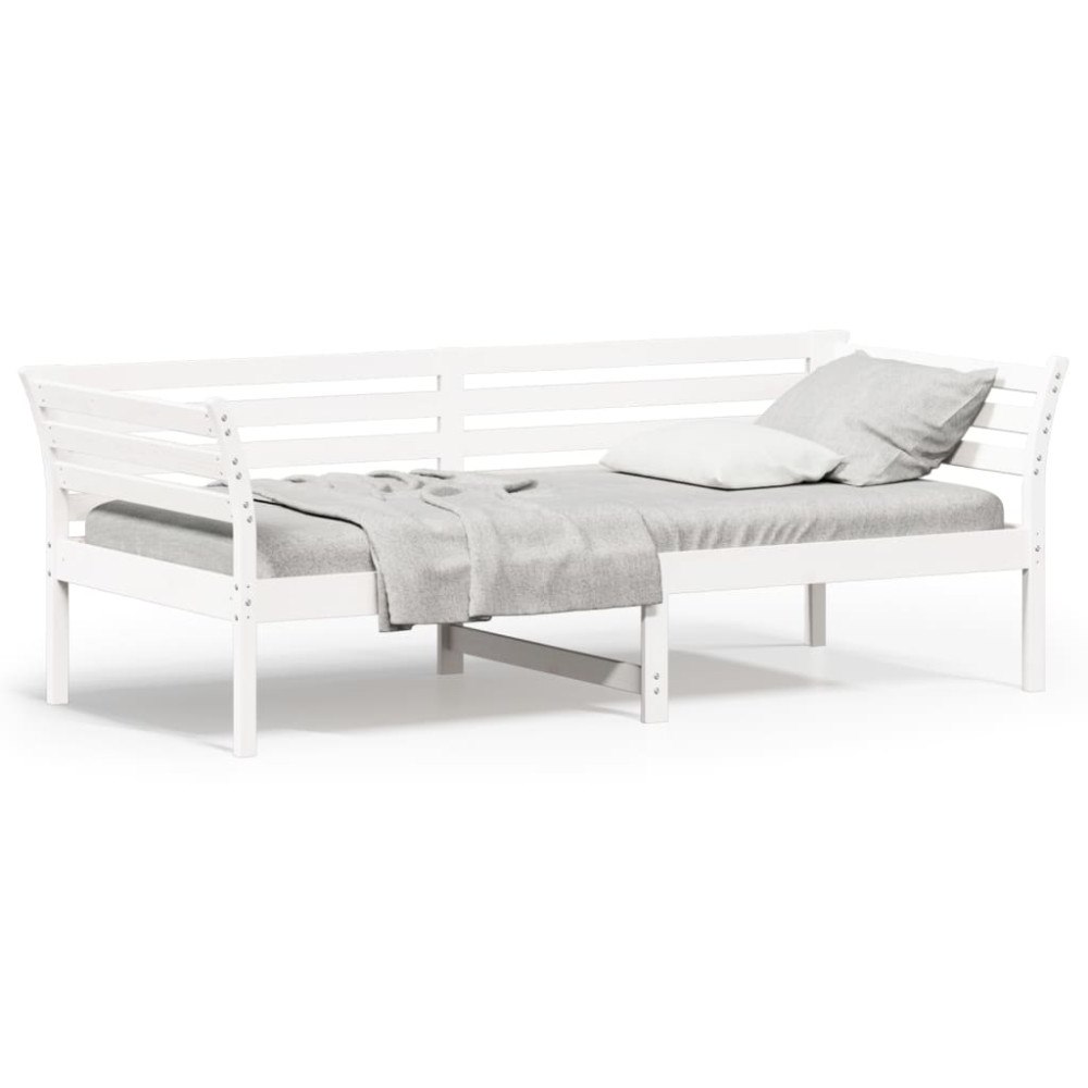 vidaXL Dagbädd utan madrass vit 90x200 cm massiv furu
